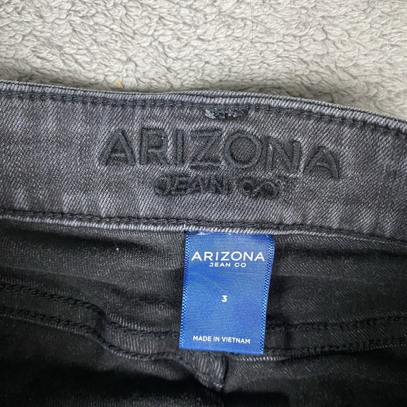 Arizona Jeans Co. Jeans Women Size 3 Black Skinny Distressed Denim - Picture 9 of 13